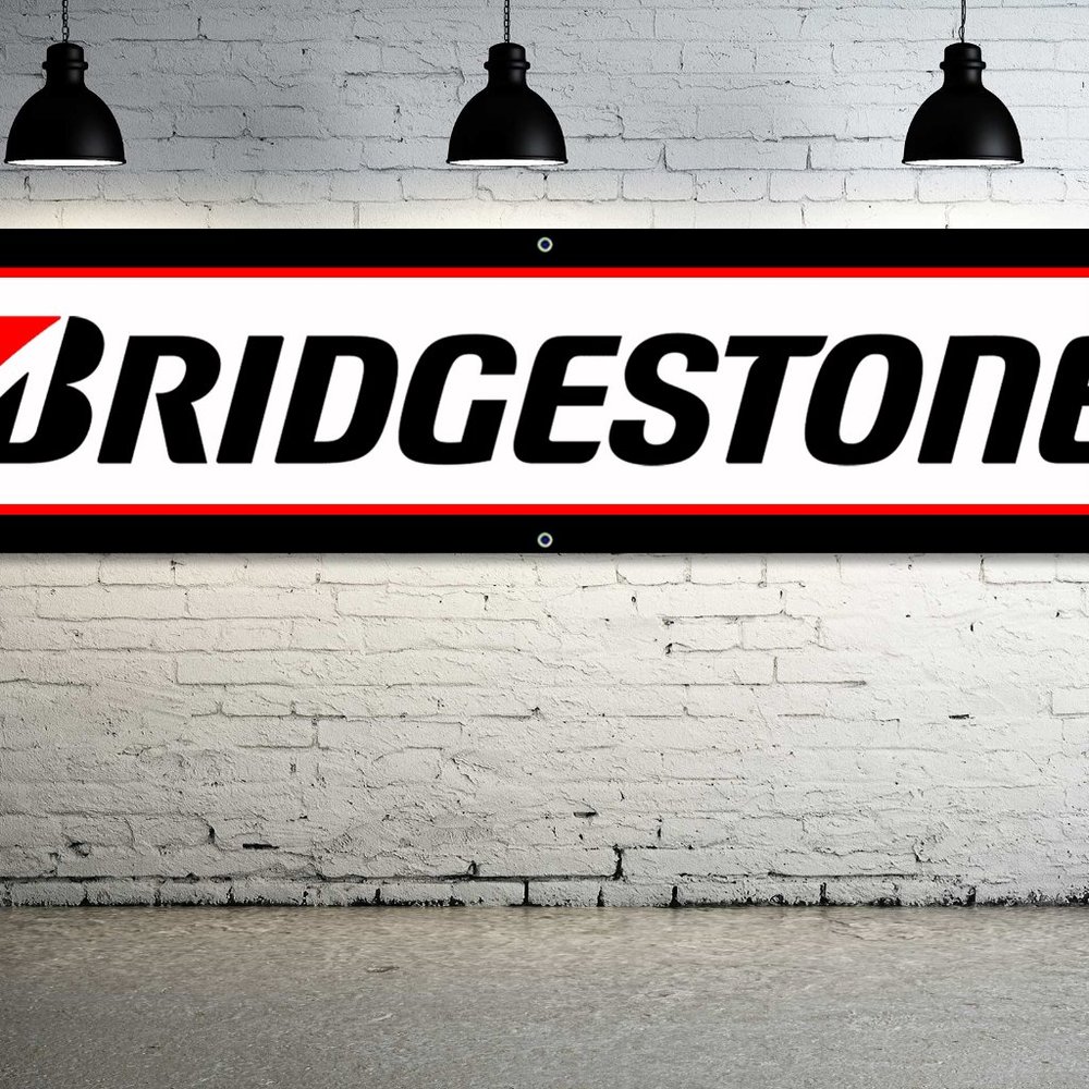 BRIDGESTONE Tires Logo Vinyl Banner Sign 1.5x6ft. Tire Sales Service Shop Garage
